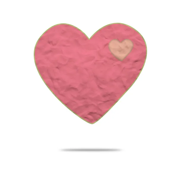 Plasticine heart on white background, isolated — Stock Photo, Image