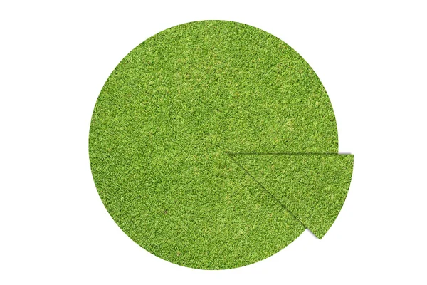 Graph icon on green grass texture and background — Stock Photo, Image