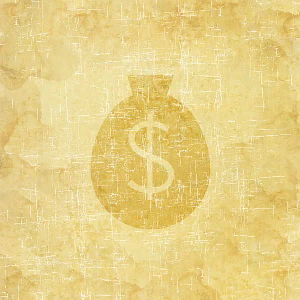 Money icon on old paper background — Stock Photo, Image