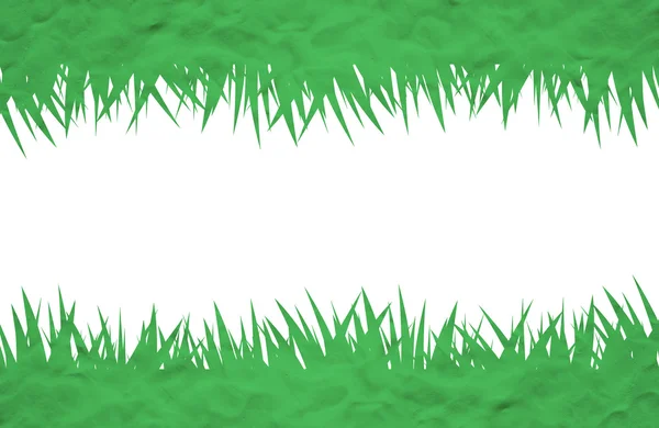 Plasticine grass on white background — Stock Photo, Image