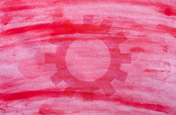 Gear icon on water color background — Stock Photo, Image