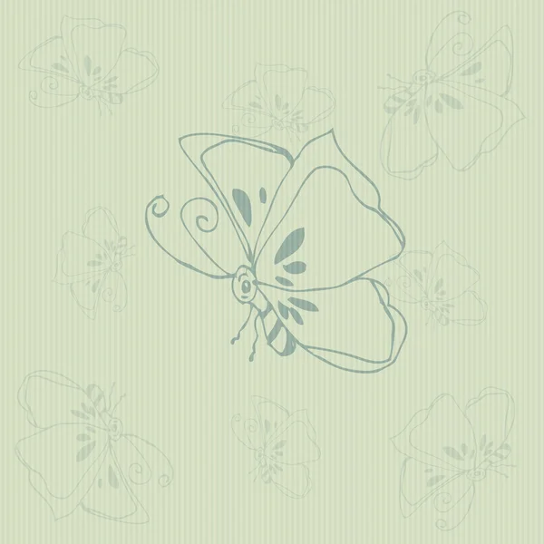 Schmetterling auf Papier zeichnen — Stockvektor