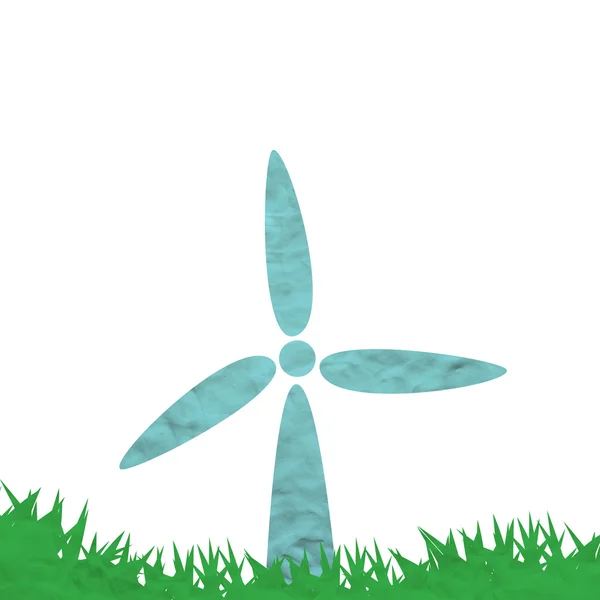 Plasticine turbine met groen gras — Stockfoto