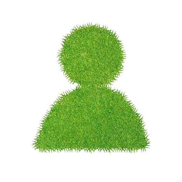 Άνθρωπος εικονίδιο στο πράσινο γρασίδι υφή και φόντο — Φωτογραφία Αρχείου