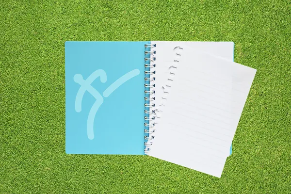 Book with Sport Taekwondo.icon on grass background — Stock Photo, Image