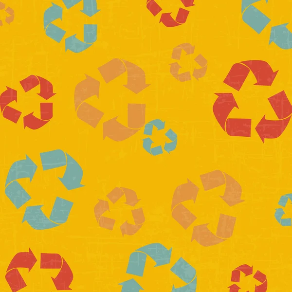 Dessin recycler fond rétro — Image vectorielle