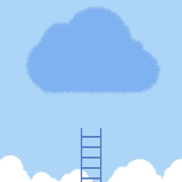 Concept business clouds with ladders — Stock Vector