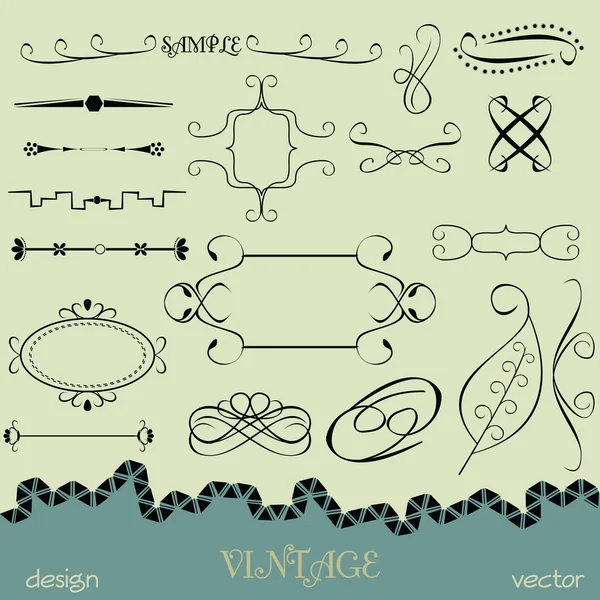 Vector set calligraphic design elements — Stock Vector