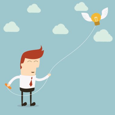 iş adamı fikri yakalamaya çalışıyor