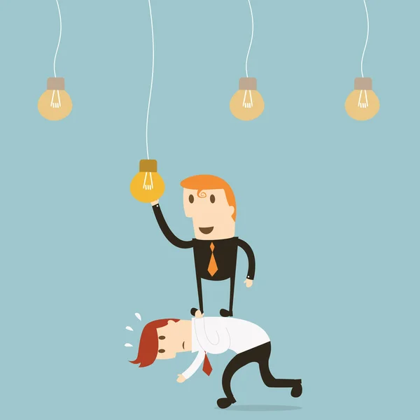 Businessman catching a light bulb — Stock Vector