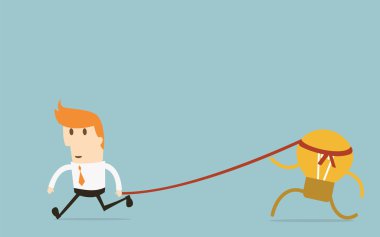 iş adamı fikri yakalamaya çalışıyor