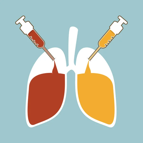 Recuperación pulmonar — Vector de stock