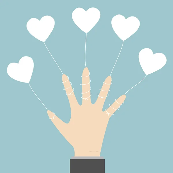 Σχοινί καρδιά με το χέρι — Διανυσματικό Αρχείο