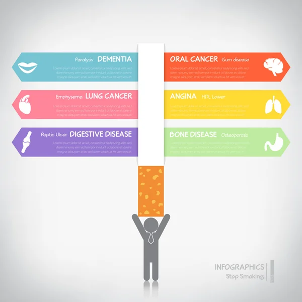 Infográficos de tabagismo prejudicial, vetor eps10 — Vetor de Stock