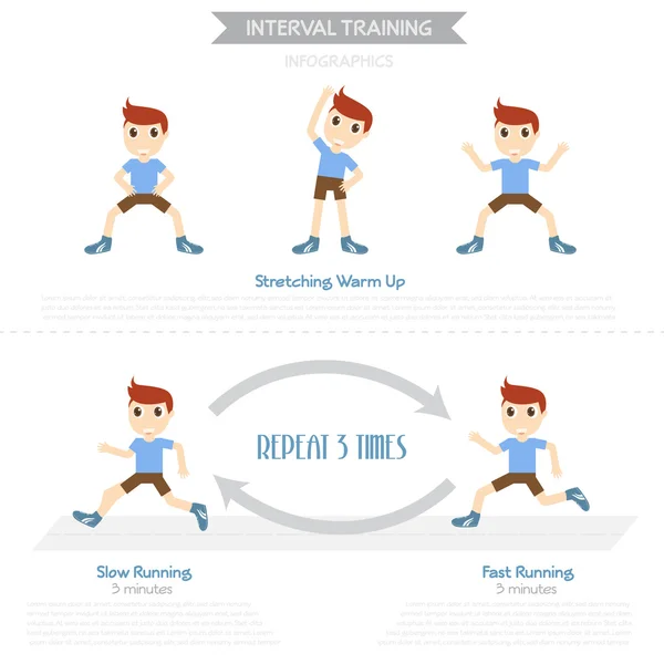 Intervalo de entrenamiento infografías para el ejercicio, vector eps10 — Archivo Imágenes Vectoriales