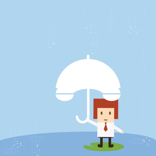 Empresario con lluvia, vector eps10 — Vector de stock