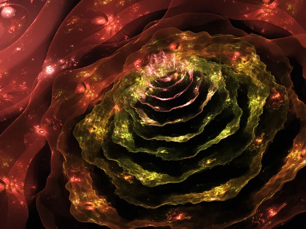 Flor detalhada e colorida, design de arte fractal elegante — Fotografia de Stock