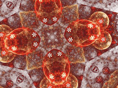 Resumen Navidad ornamento o chakra símbolo, obra de arte digital fractal