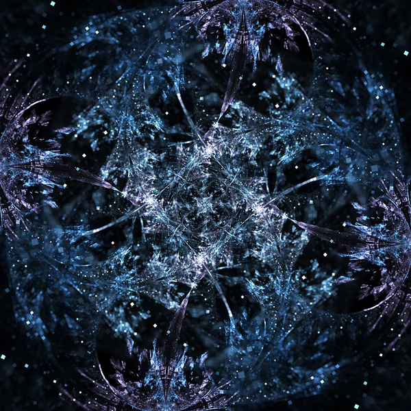 Fractal snowflake, christmas wintery design — Stock Photo, Image