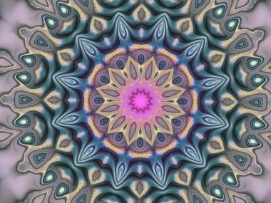 manevi mandala veya çakra sembolü, dijital fractal sanat