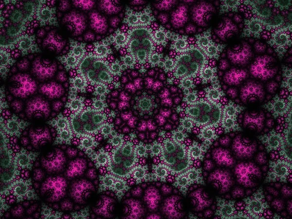 Mandala wiel met krullend details, digitale fractal kunst, abstracte illustratie — Stockfoto