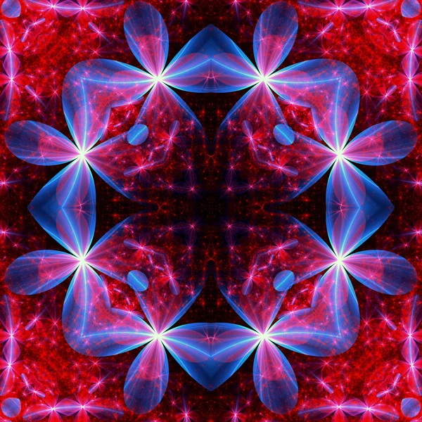 Glanzende fractal bloem ornament, digitale kunst geschikt voor gebruik als afbeelding of achtergrond — Stockfoto