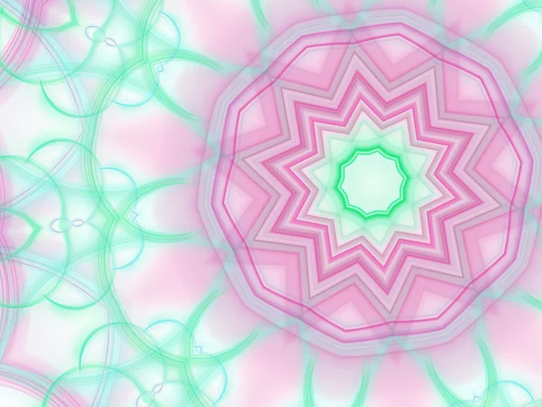 Roue mandala couleur pastel, illustration fractale numérique, illustration abstraite ou fond — Photo