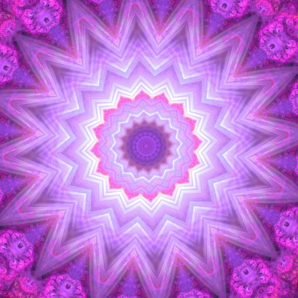 Spirituele mandala wiel of chakra symbool, digitale fractal illustraties — Stockfoto