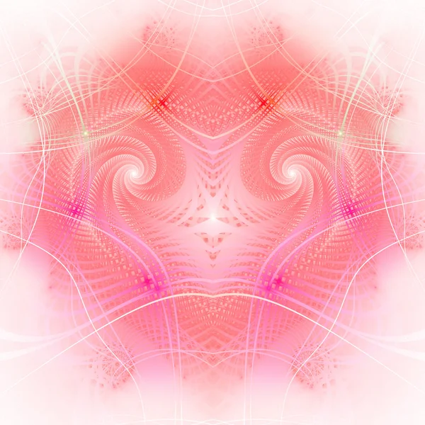 Corazón fractal brillante, obra de arte digital, tema del día de San Valentín —  Fotos de Stock