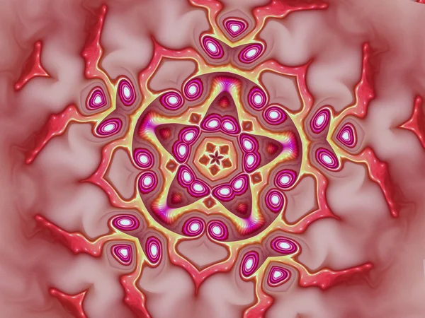 Vivid colorful fractal star, digital artwork, abstract illustration — Stock Photo, Image