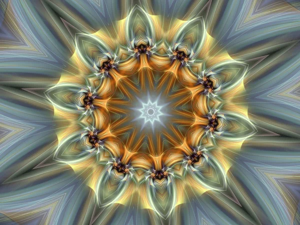 Soyut çiçek veya mandala şekli, fractal sanat örnek olarak kullanım için uygun — Stok fotoğraf