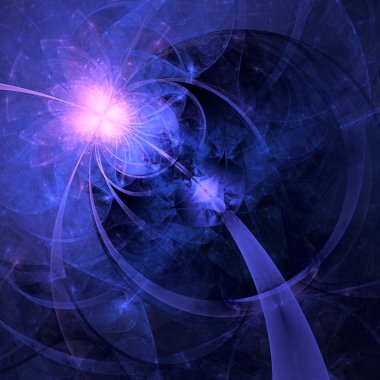 parlak curvy desen koyu arka planda, dijital fractal sanat tasarım