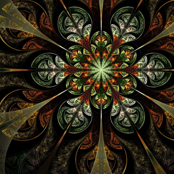 Fleur sur le thème de la forêt colorée, design d'art fractal numérique — Photo