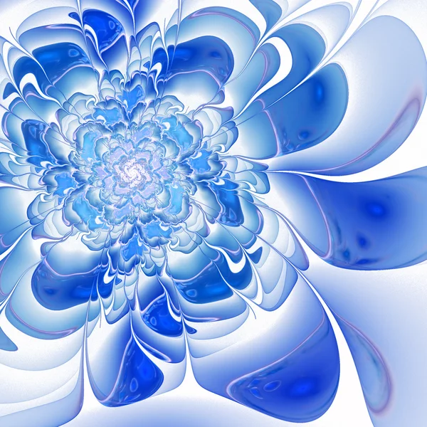 Blauwe roos, digitale fractal kunst design, abstract illustratie — Stockfoto