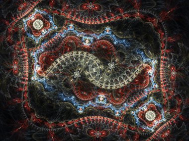 Noel'imsi çiçek desenli, dijital fractal sanat, soyut resim