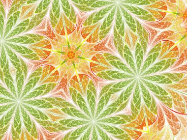 Bahar temalı çiçek desenli, dijital fractal sanat tasarım