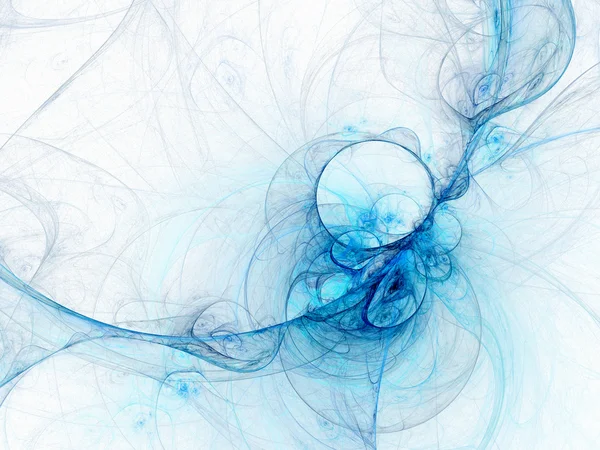 Licht blauw swirly kromme, digitale fractal kunst design — Stockfoto