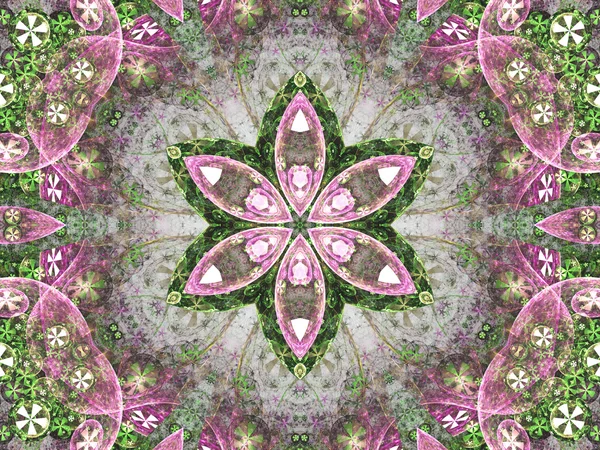 Primavera a tema fiore colorato, digital fractal art design — Foto Stock