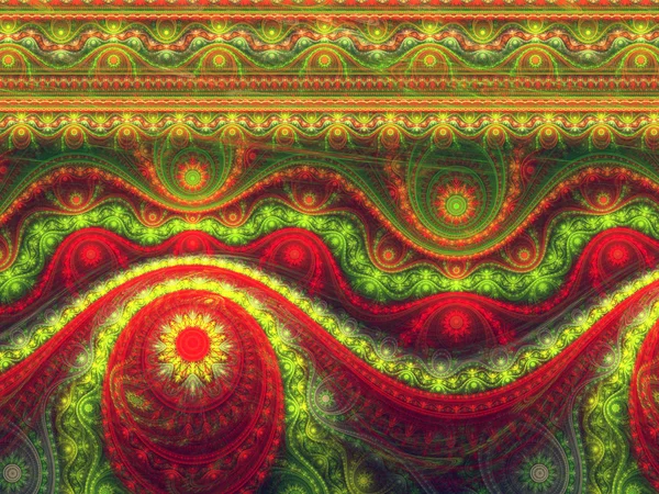 Patrón navideño festivo, arte fractal digital, ilustración abstracta —  Fotos de Stock