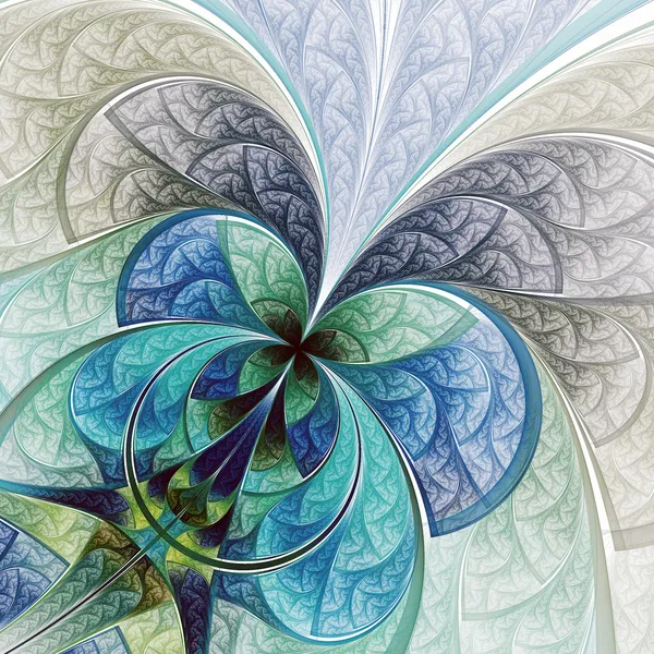 Flor abstracta colorida o mariposa, arte fractal digital —  Fotos de Stock