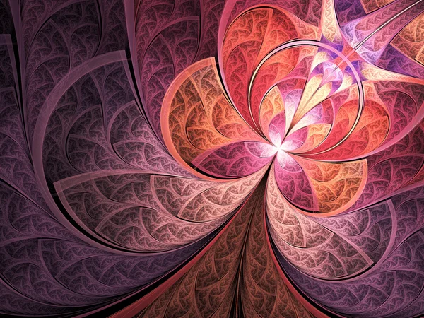 Flor abstracta colorida o mariposa, arte fractal digital —  Fotos de Stock