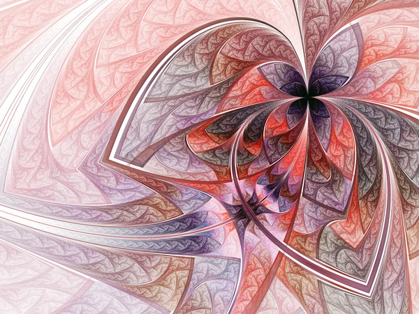 Yapraklı desenli çiçek veya kelebek, dijital fractal sanat — Stok fotoğraf