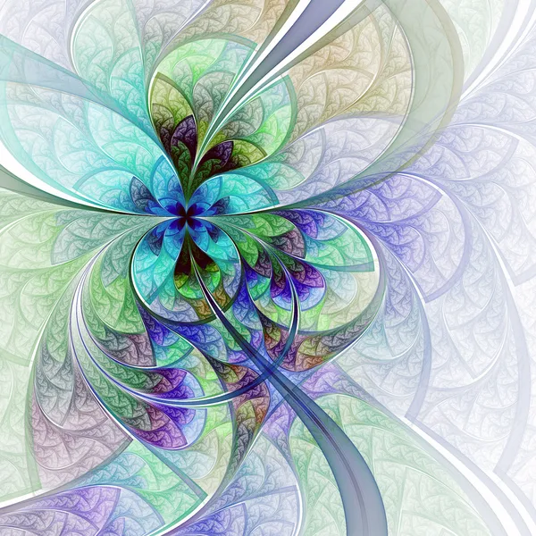 Flor o mariposa de colores claros, arte fractal digital — Foto de Stock