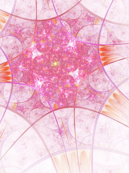 Cruzamento abstrato com padrão floral detalhado, arte fractal digital — Fotografia de Stock