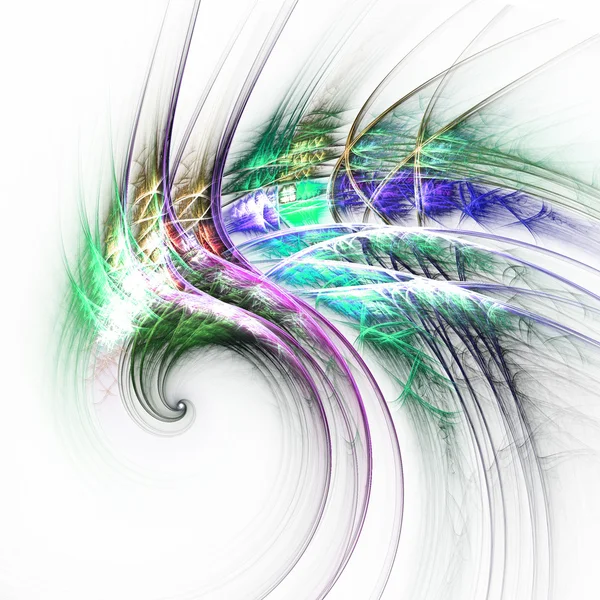 Espiral dinámica y colorida, arte fractal digital, ilustración abstracta —  Fotos de Stock