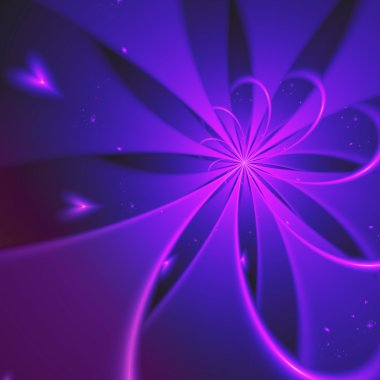 romantik aşk temalı fraktal çiçek, dijital sanat