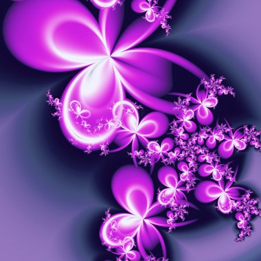 Canlı Pembe çiçek desenli, dijital fractal sanat tasarım