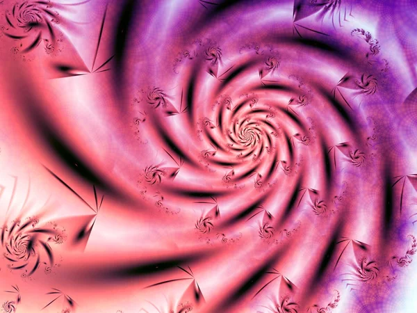 Rosa mjuk och dynamisk spiral, digital fraktal konstdesign — Stockfoto