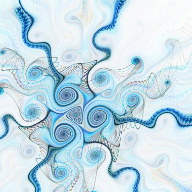su temalı gnarly desen, dijital fractal sanat tasarım