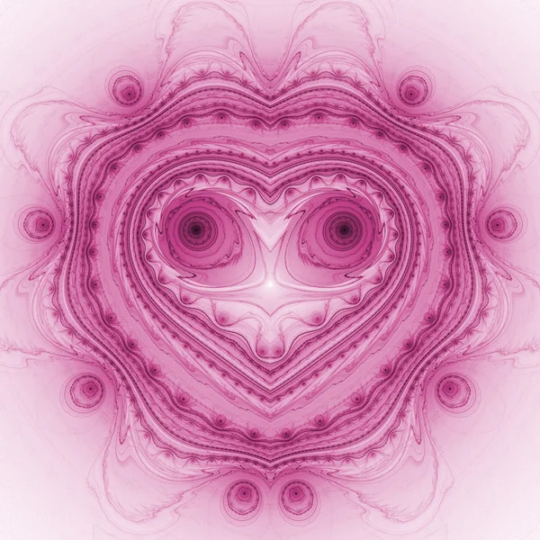 Пурпурное абстрактное сердце, фрактальное искусство на день святого Валентина — стоковое фото